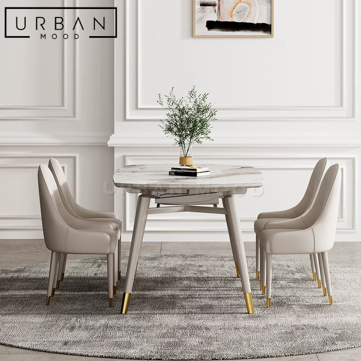 GEYSER Modern Marble Round Dining Table