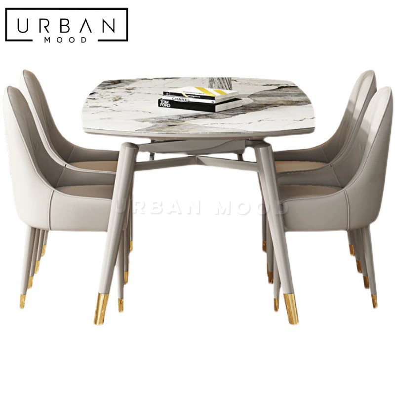 GEYSER Modern Marble Round Dining Table