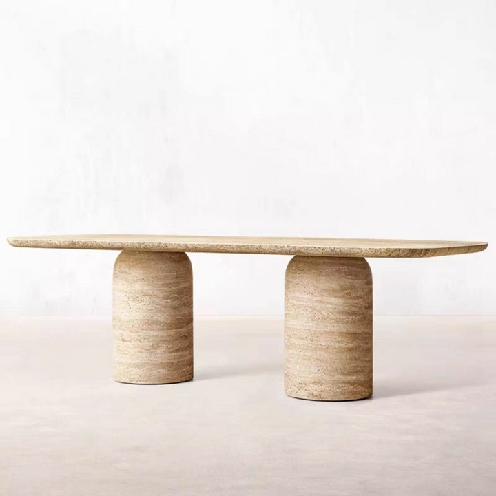 GRIFFITH Wabi Sabi Travertine Dining Table