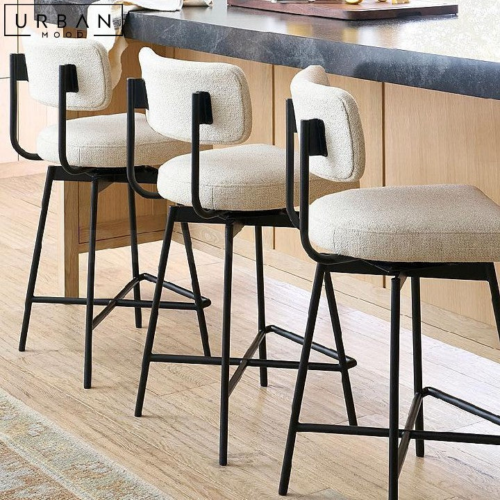 HADIZ Modern Fabric Bar Stool