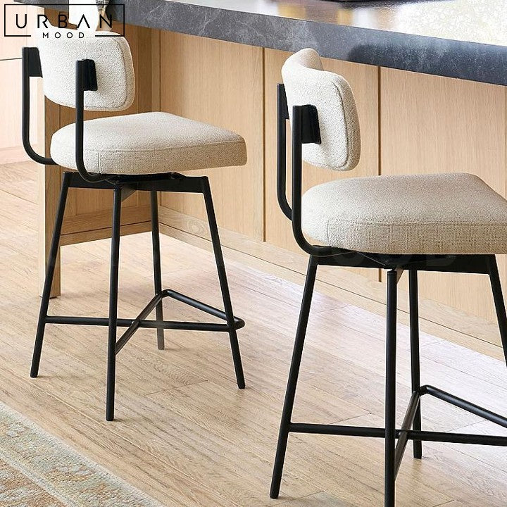 HADIZ Modern Fabric Bar Stool