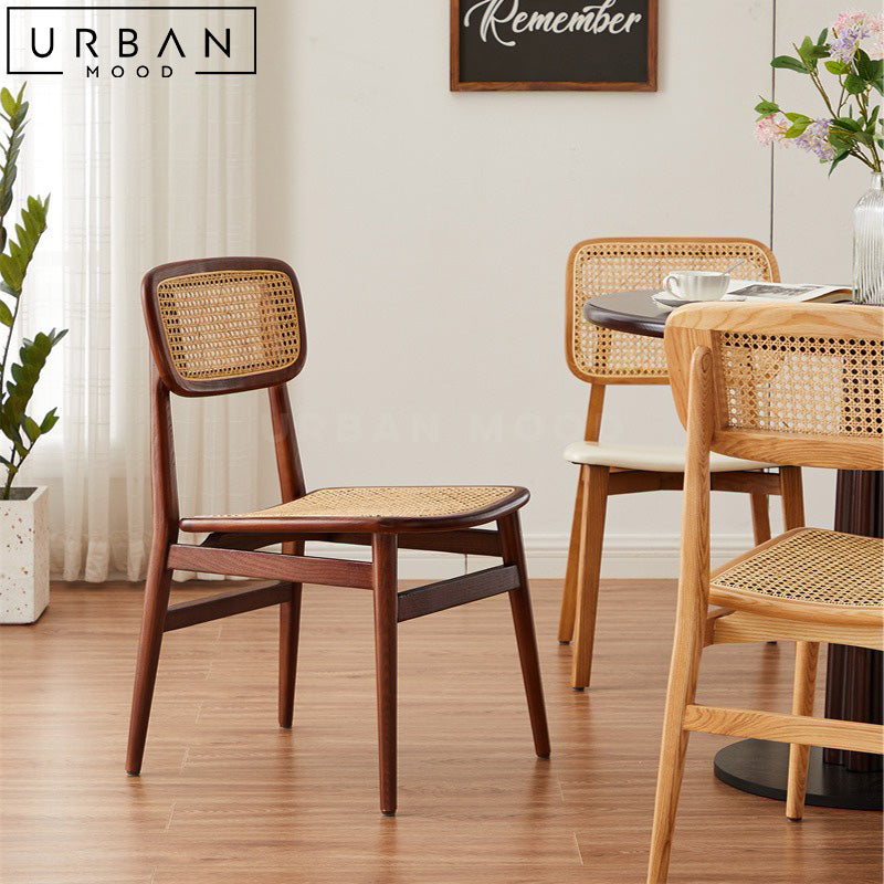 HADRIA Rustic Rattan Dining Chair