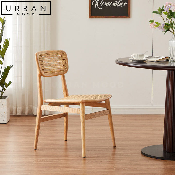 HADRIA Rustic Rattan Dining Chair