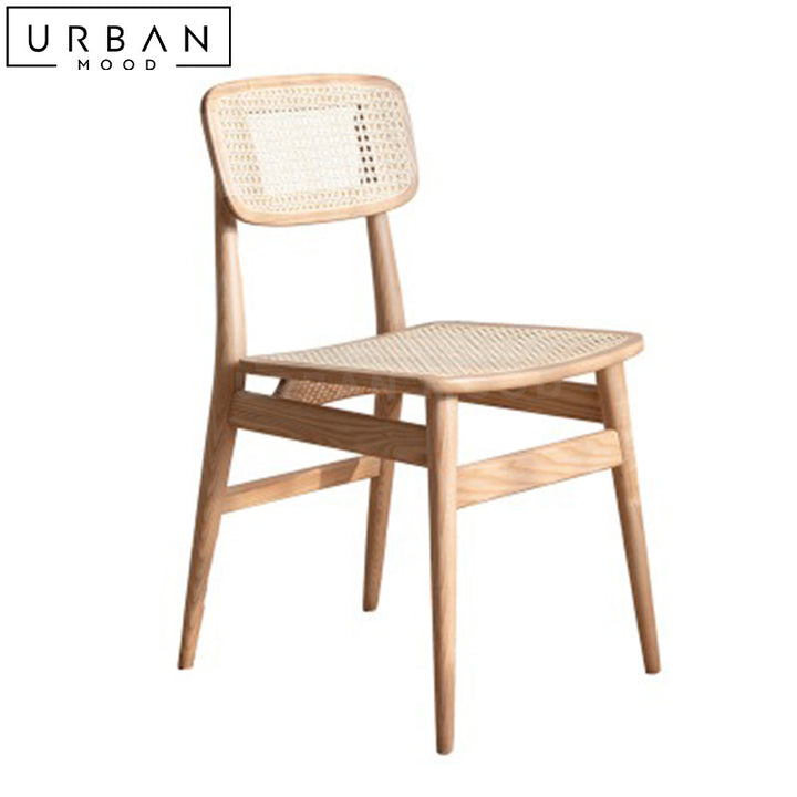 HADRIA Rustic Rattan Dining Chair