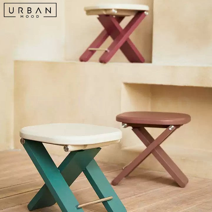HAMED Modern Wooden Folding Stool