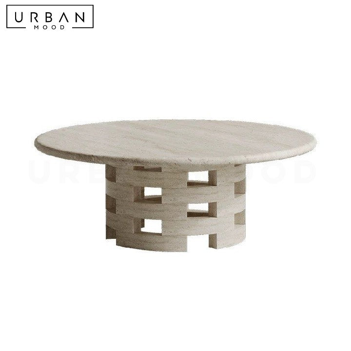 HANUS Wabi Sabi Round Travertine Coffee Table