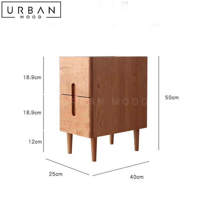 HARN Japandi Solid Wood Bedside Table