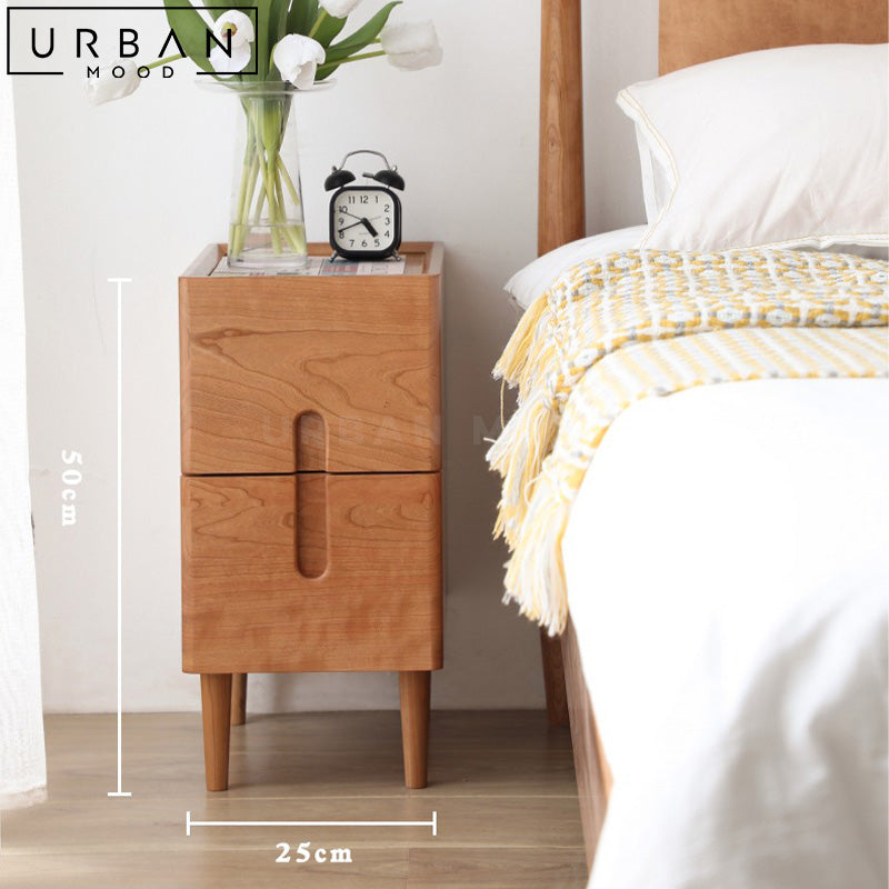 HARN Japandi Solid Wood Bedside Table