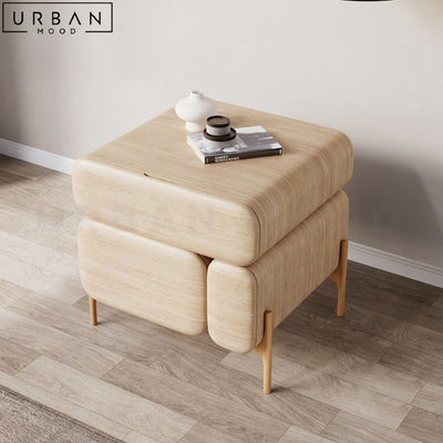 HARUKI Modern Solid Wood Bedside Table