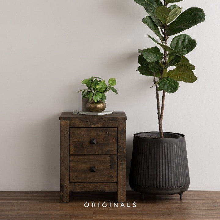 HAVA Rustic Solid Wood Bedside Table