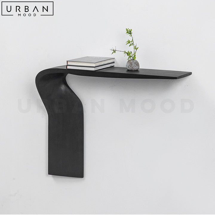 HAZIEL Modern Floating Solid Wood Console Table