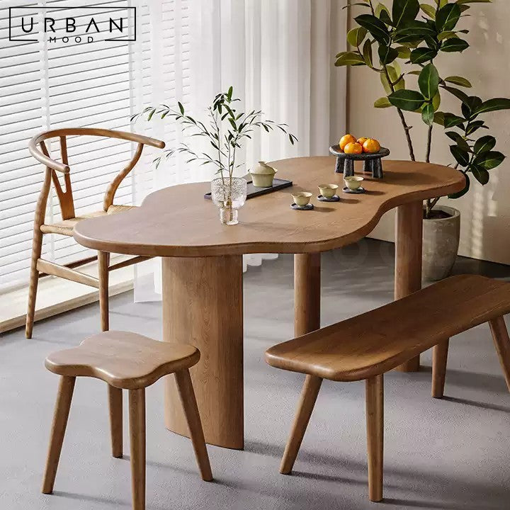 HEKLA Wabi Sabi Solid Wood Dining Table – Urban Mood