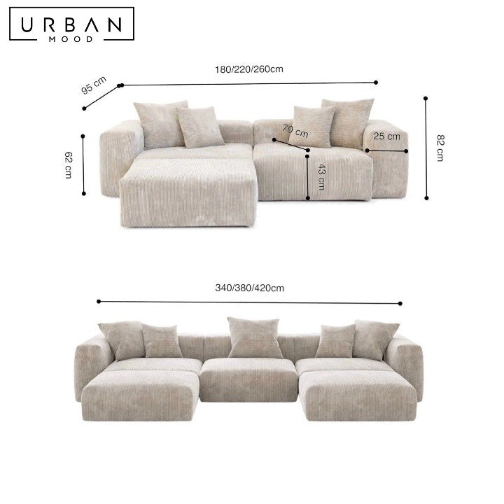 HELMI Modern Leather Sectional Sofa