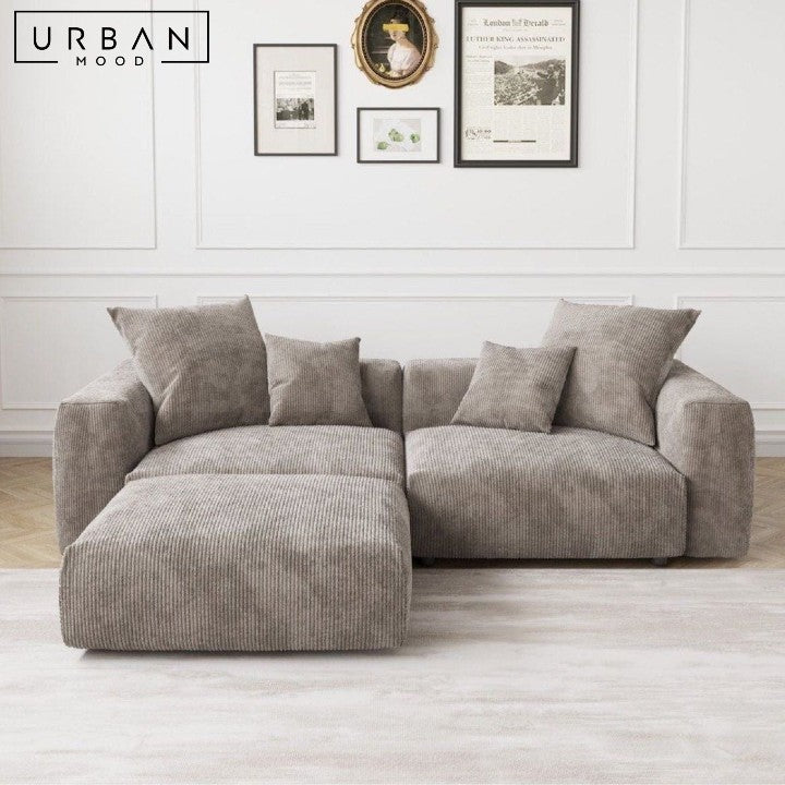 HELMI Modern Leather Sectional Sofa