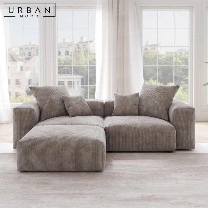 HELMI Modern Leather Sectional Sofa