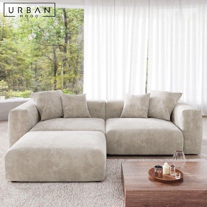 HELMI Modern Leather Sectional Sofa