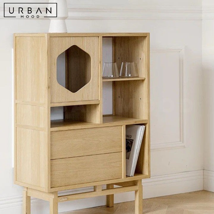 HENNA Scandinavian Solid Wood Display Cabinet