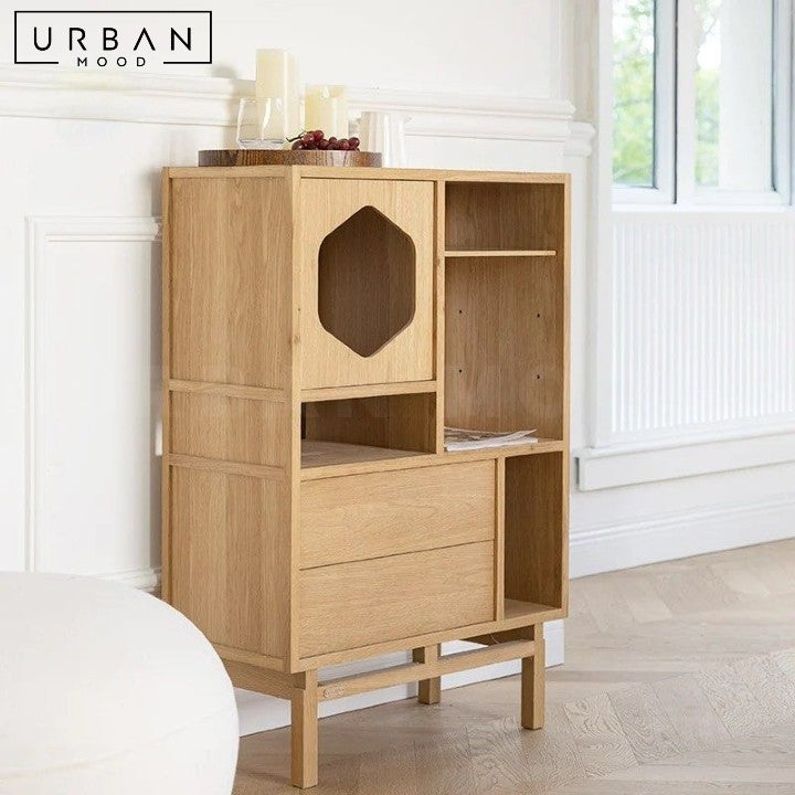 HENNA Scandinavian Solid Wood Display Cabinet