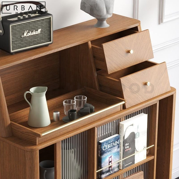 HENRIETA Mid-Century Solid Wood Sideboard