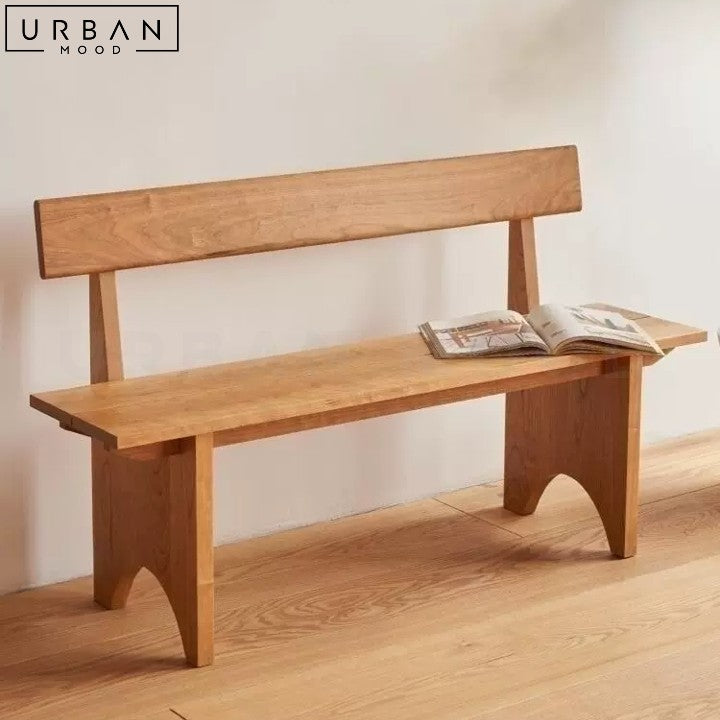 HENTS Japandi Solid Wood Dining Bench