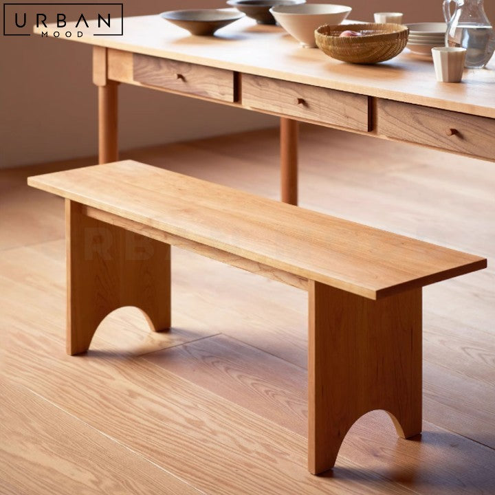HENTS Japandi Solid Wood Dining Bench