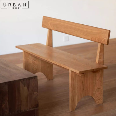 HENTS Japandi Solid Wood Dining Bench