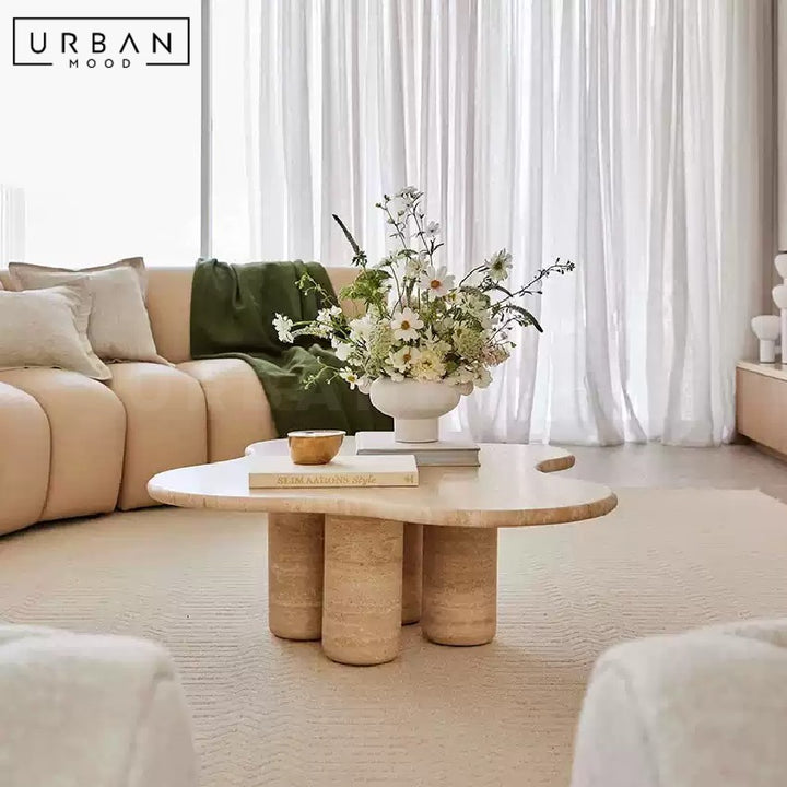HERBSY Modern Travertine Coffee Table