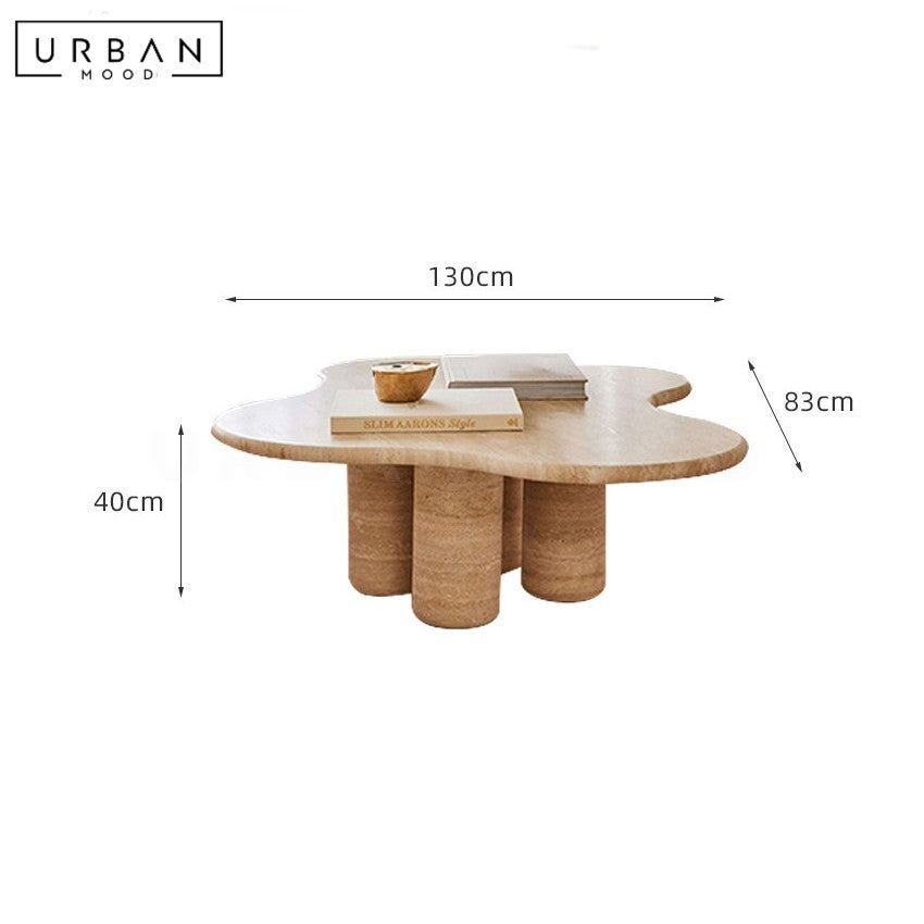 HERBSY Modern Travertine Coffee Table