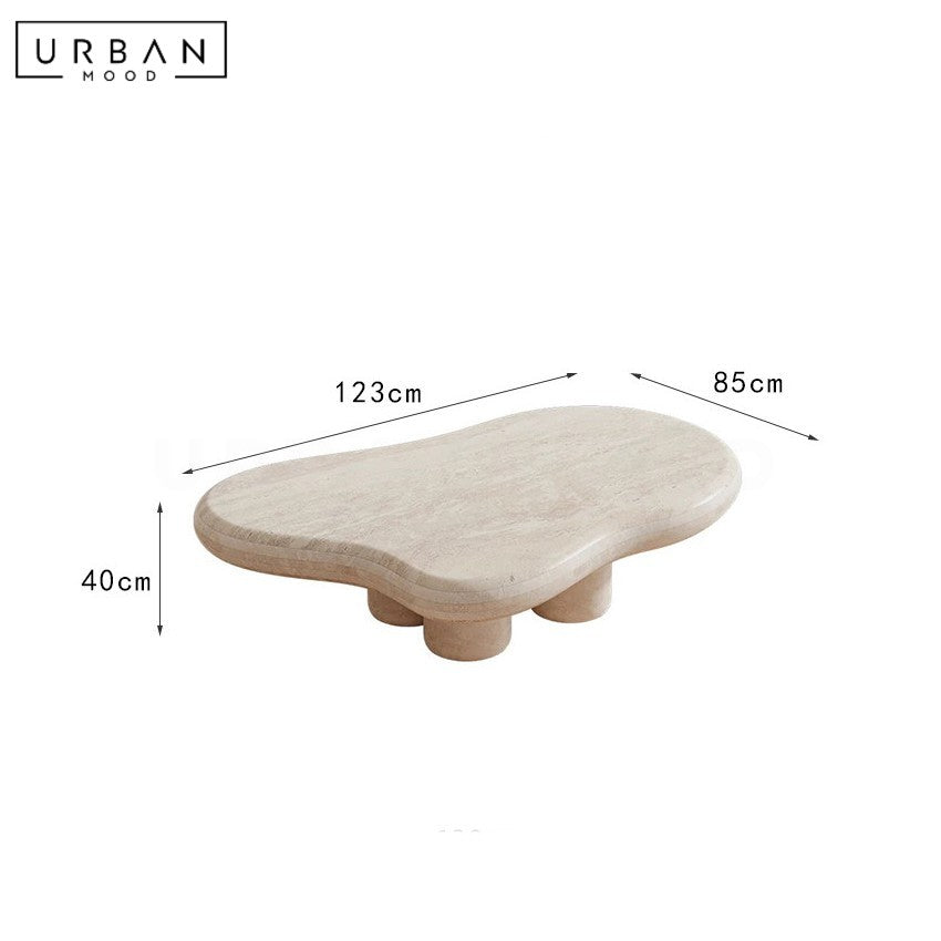 HERBSY Modern Travertine Coffee Table