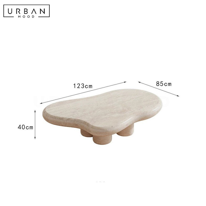 HERBSY Modern Travertine Coffee Table