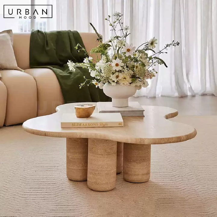 HERBSY Modern Travertine Coffee Table