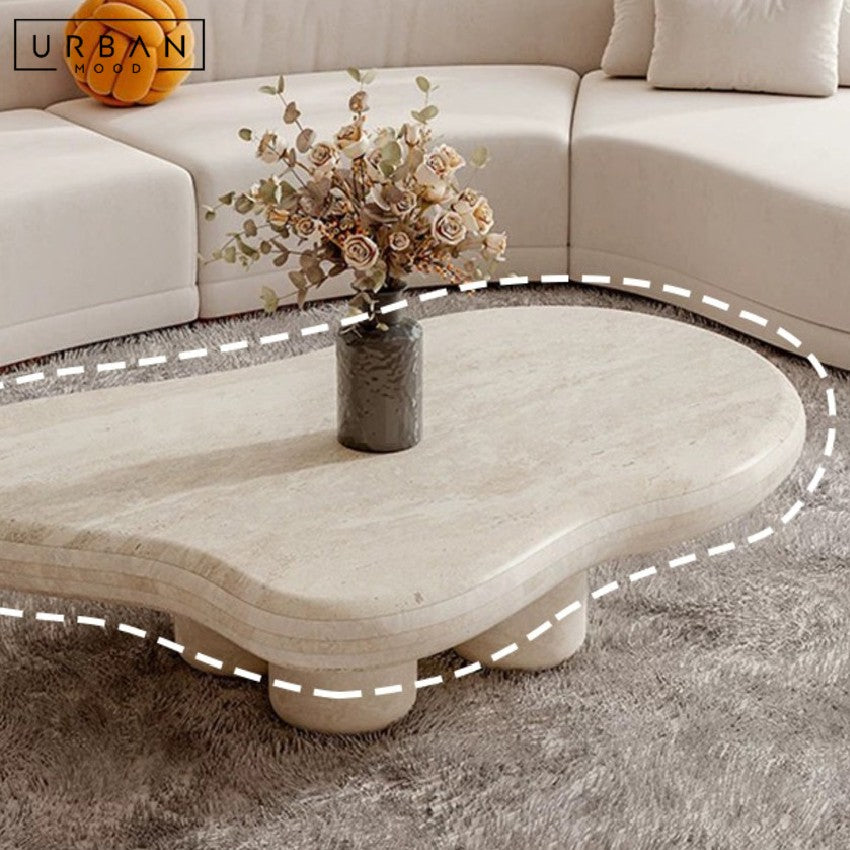 HERBSY Modern Travertine Coffee Table