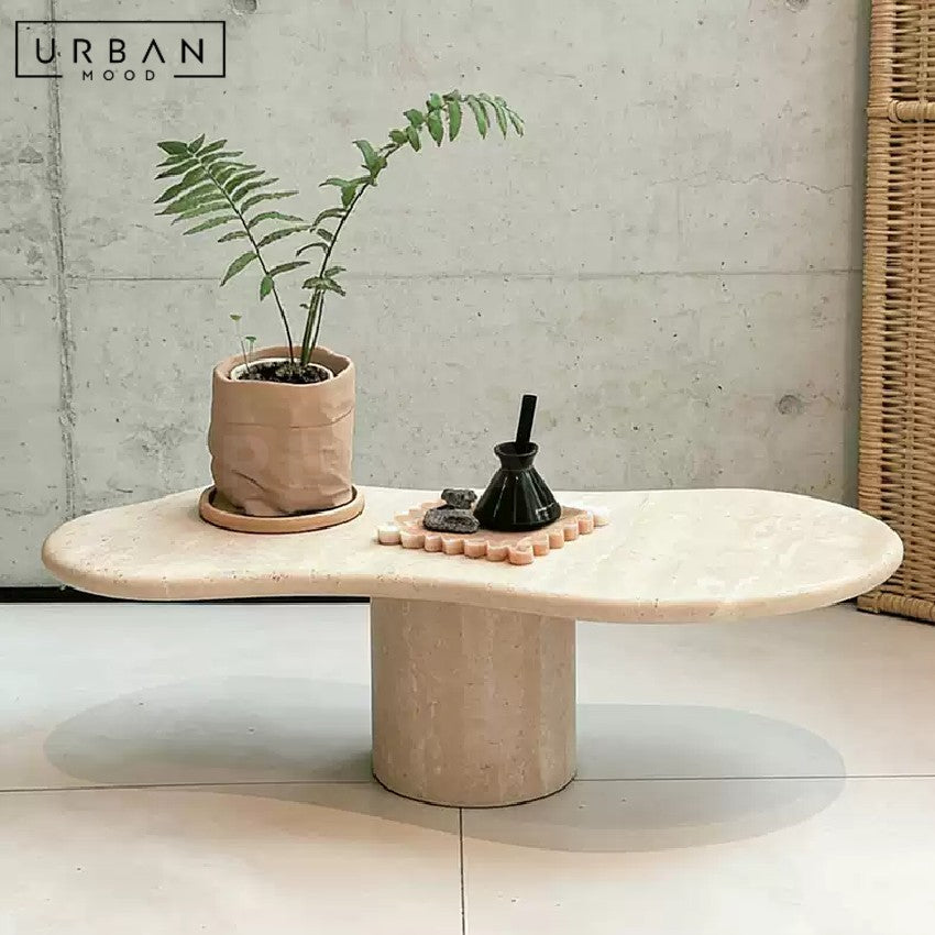HERBSY Modern Travertine Coffee Table