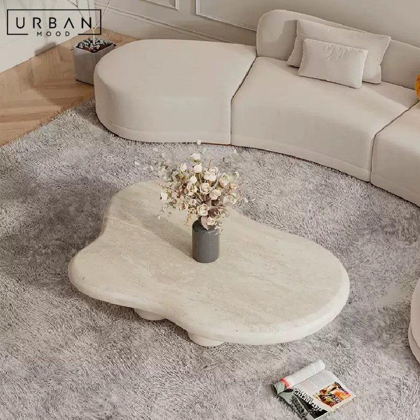 HERBSY Modern Travertine Coffee Table