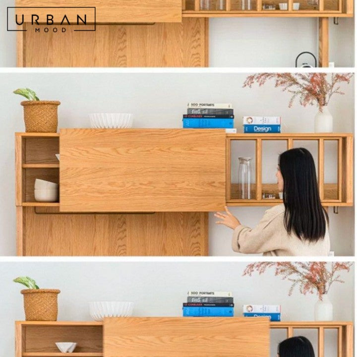 HESH Japandi Solid Wood Kitchen Cabinet