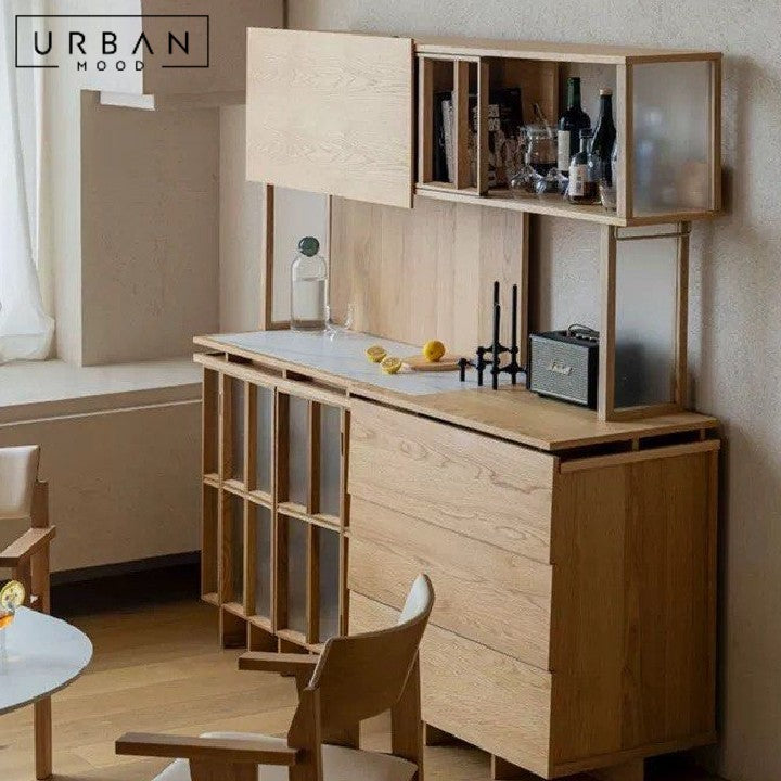 HESH Japandi Solid Wood Kitchen Cabinet