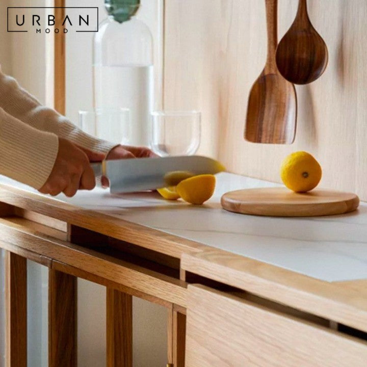 HESH Japandi Solid Wood Kitchen Cabinet