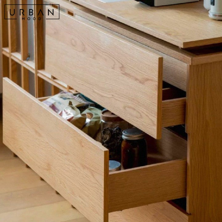 HESH Japandi Solid Wood Kitchen Cabinet
