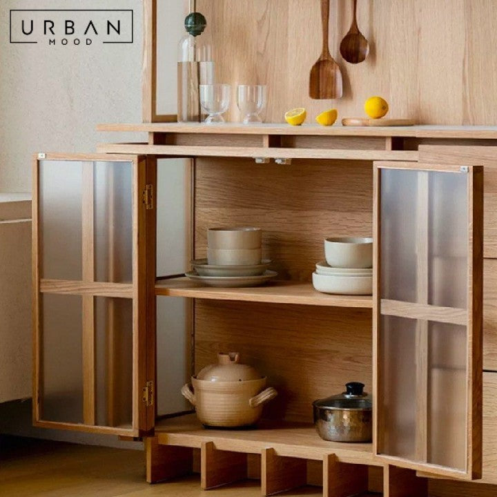HESH Japandi Solid Wood Kitchen Cabinet