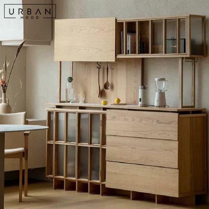 HESH Japandi Solid Wood Kitchen Cabinet