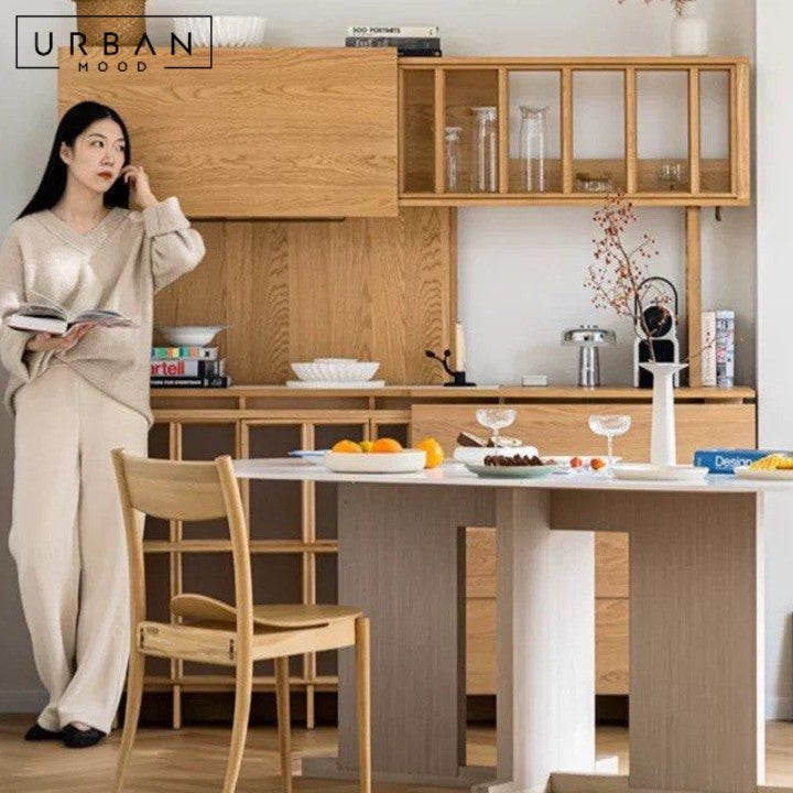 HESH Japandi Solid Wood Kitchen Cabinet