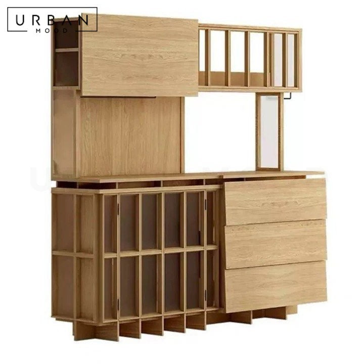 HESH Japandi Solid Wood Kitchen Cabinet