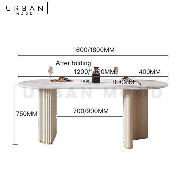 HIGGINS Modern Extendable Sintered Stone Dining Table