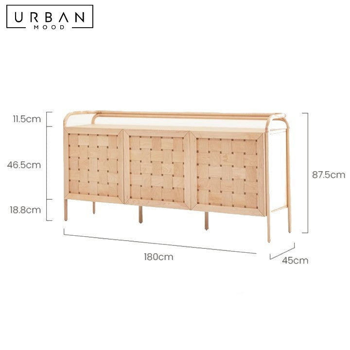 HIWO Modern Solid Wood Tall Cabinet