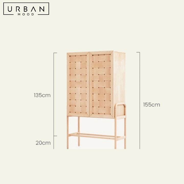 HIWO Modern Solid Wood Tall Cabinet