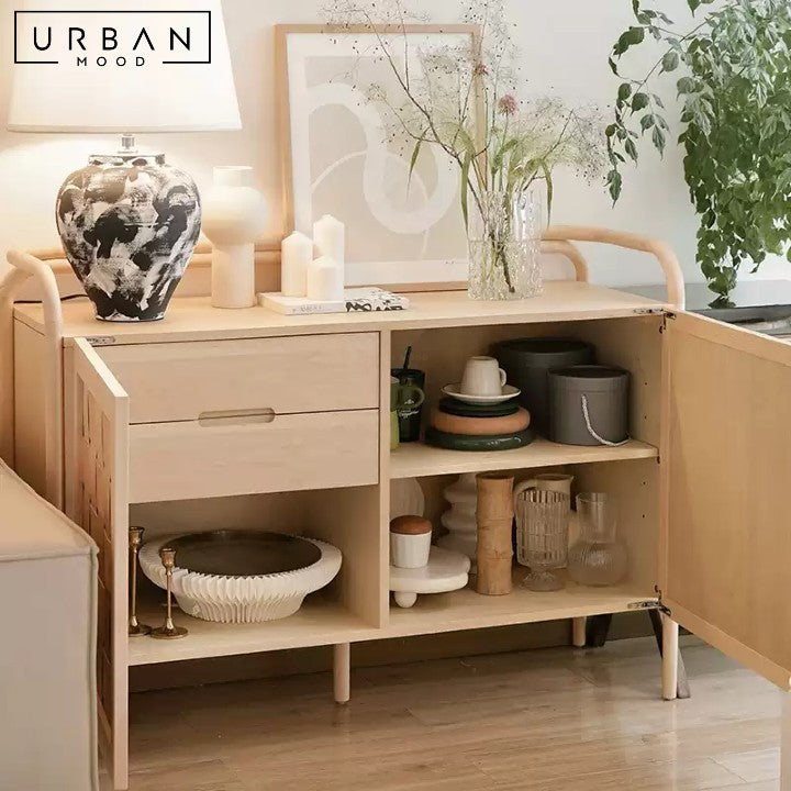 HIWO Modern Solid Wood Tall Cabinet