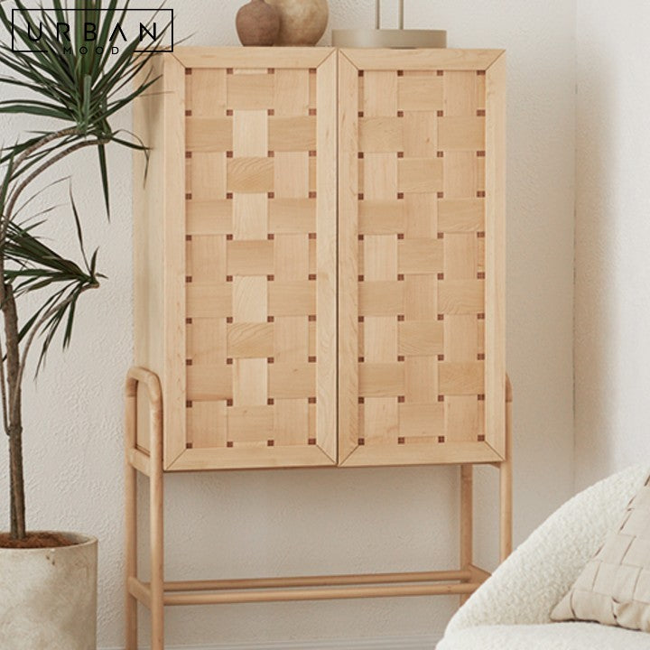 HIWO Modern Solid Wood Tall Cabinet