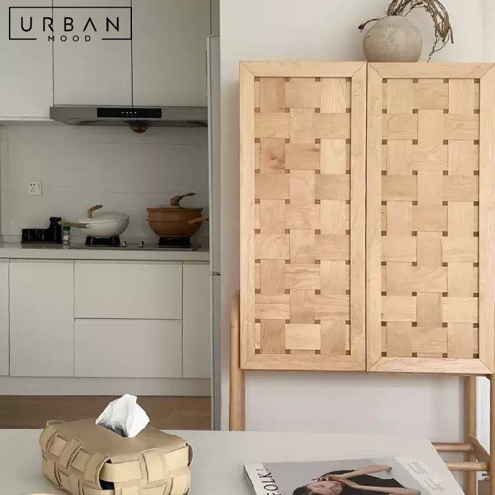 HIWO Modern Solid Wood Tall Cabinet