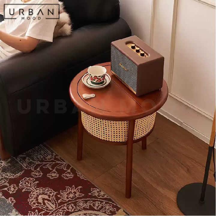 HJORTH Retro Rattan Side Table