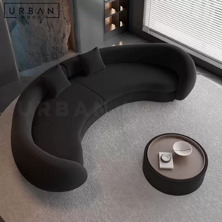 HAVAC Modern Curved Boucle Sofa
